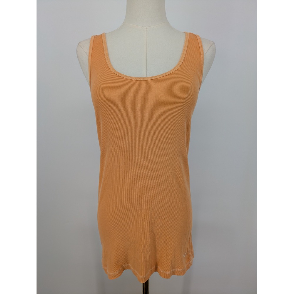 American Eagle Tank Top Womens Large Orange Ribbed Razorback Y2K Basic Layering
